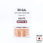 Solid Bare Copper Wire Round,Bright,Dead Soft,150 Feet 30 Gauge (Choose 25 to 100 Ft,10 to 30 Ga.) - size: 30 Gauge - 150 Feet Spool