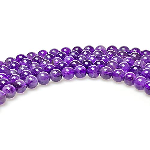 MJDCB 5A Natural South Africa Amethyst Gemstone Round Stone Beads for Jewelry Making DIY Bracelet Necklace (12mm) - color: South Africa Amethyst, size: 12mm
