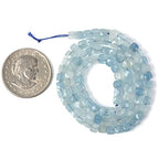 Natural Aquamarine Gemstone 4mm Faceted Cube Square Loose Beads 16 Inch for DIY Jewelry Making Beads - color: Aquamarine