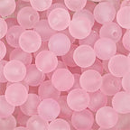 230PCS 8mm Acrylic Round Beads - Matte Pink Frosted Craft Beads for Jewelry Making - color: Pink, size: 8MM