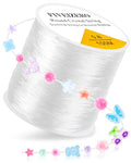 1 Rolls FIVEIZERO Elastic Bracelets String Cord,0.8 Round Crystal Elastic String for Bracelets Necklace Beading & Jewelry Making, White Transparent Stretch Bead Cord Thread - size: 0.8mm Round Crystal Clear (1 Pack)