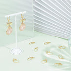 Beebeecraft 20Pcs Leverback Earring Findings 18K Gold Plated Brass French Hooks Flower Pattern Dangle Ear Wire with Jump Ring for Jewelry Making - color: Gold