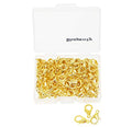 Shapenty Small Metal Alloy Lobster Claw Clasps Clip DIY Necklace Jewelry Finding Making Accessories Fastener Hook, 12mmx6mm, 100PCS (Gold) - color: Gold