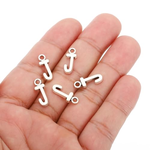 PATIKIL Letter Charm, 50pcs Alphabet Initial Pendant Charm Bulk DIY for Jewelry Making Bracelets Earrings Necklace - style: J