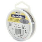 Beadalon 19 Strand Stainless Steel Bead Stringing Wire, .015 in / 0.38 mm, Bright, 30 ft / 9.2 m - color: Bright, style: .015 in / 0.38 mm, 30 ft / 9.2 m
