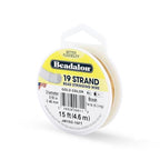 Beadalon 19 Strand Stainless Steel Bead Stringing Wire, .018 in / 0.46 mm, Gold, 15 ft / 4.6 m - color: Gold, style: .018 in / 0.46 mm