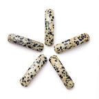5PCS Natural Dalmatian Stone Rectangle Curved Beads Gemstone Pendants Connectors for DIY Bracelet Neclace Jewelry Making - color: Dalmatian