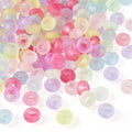 200Pcs Large Hole Acrylic Beads 16x8mm Frosted European Beads Rondelle Candy Color Pastel Pony Bead Kandi Bead Spacers for Crafts DIY Bracelets Jewelry Making Supplies - color: Random, Rondelle