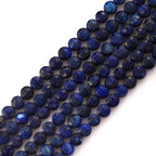 6mm Faceted Natural Lapis Lazuli Stone Beads Coin Disc Gemstone Spacer Beads for Jewelry Making DIY Bracelet Necklace - color: Lapis Lazuli