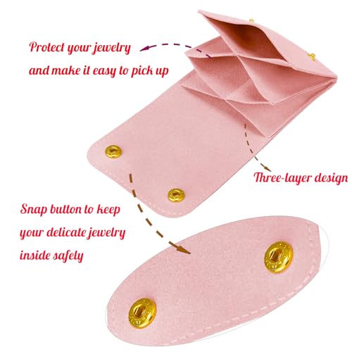3pcs Small Jewelry Bags Butto Pouches Organizer Cases Gift Bags for Jewelry, 3"x3", (pink) - color: pink 1