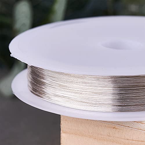 1 Roll 82.02 Feet(25m) 32 Gauge Round Copper Jewelry Bendable Wire Long-Lasting Plated Jewelry Wire Soft Artistic Wires Copper Metal Beading for Jewelry Making Crafts,Silver Color Plated - color: 32 Gauge,Silver Color Plated