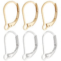 Beebeecraft 1 Box 60Pcs Leverback Earring Findings 24K Gold & 925 Sterling Silver Plated Clasp French Earring Hooks Ear Wire Clip Connector for Jewelry Making - color: 60Pcs 24K Gold & S925 Plated #2