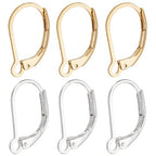 Beebeecraft 1 Box 60Pcs Leverback Earring Findings 24K Gold & 925 Sterling Silver Plated Clasp French Earring Hooks Ear Wire Clip Connector for Jewelry Making - color: 60Pcs 24K Gold & S925 Plated #2