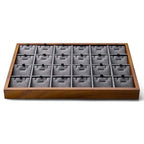 Oirlv Wood 24 Grids Jewelry Tray with Removable Inserts Jewelry Pads Necklace/Pendant Display Organizer Tray(Grey) - color: Grey 24 grid necklace/pendant jewelry tray