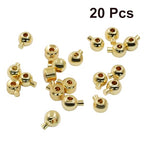 20Pcs Gold Crimp Beads 18K Gold Plated Beads 3mm Loose Rondelle Spacer Beads Metal Bead Spacers Beads for DIY Bracelet Necklace Jewelry Making - color: Gold, Round