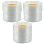 Zorfeter 3 Rolls 0.6mm Elastic Stretch Thread, Stretchy Bead Cord Crystal String Bracelet String, Clear Beaded Cord for Bracelet Beading and Jewelry Making(328FT/100M) - size: 0.6 mm