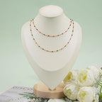 UMAOKANG 10 Meters Black Orange Enamel Bead Chain for Jewelry Making Gold Plated Stainless Steel Necklace Bracelet DIY Chains - color: Blak Orange-Gold