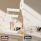 Abiglifty 3 Tier Necklace Holder Display, Jewelry Organizer, Jewelry Stand, Bracelet Display, Necklace Organizer, Bracelet holder, Jewelry Display for Necklace, Watches, Rings, white - color: white