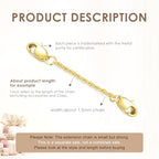 10K Yellow Gold 1"/2"/3" Necklace Extender Chain with Double Clasps, 10K Gold Necklace Extender Bracelet Anklet Extension Chain, Bracelet Extender 10K Gold - size: 2inch, style: Style 4
