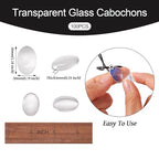 Craftdady 100Pcs Transparent Glass Cabochons 30x20mm Oval Clear Glass Flat Back Dome Tile Cabochons Covers for Photo Pendant Jewelry Making - color: Transparent Clear, size: 30x20mm Oval