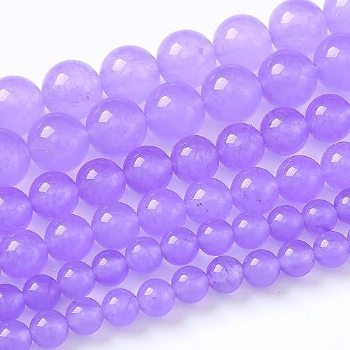 60PCS 6MM Lavender chalcedony Stone Beads Natural Gemstone Bead Crystal Healing Energy Jewelry Making DIY 15 inches - color: Lavender chalcedony, size: 6mm