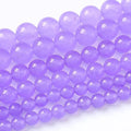 Round Loose Beads Natural Gem Beads Crystal Energy Stone Beads for Jewelry Making 15" (Lavender Chalcedony, 8MM) - color: Lavender chalcedony, size: 8mm