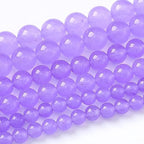 Round Loose Beads Natural Gem Beads Crystal Energy Stone Beads for Jewelry Making 15" (Lavender Chalcedony, 8MM) - color: Lavender chalcedony, size: 8mm