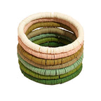 KIFEDSLJ Surfer Clay Bead Bracelets Elastic Colorful Polymer Beaded Stackable Stretch Bracelet Bohemia Aesthetic Summer Beach Jewelry for Women - color: green