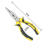 DOWELL 6 Inch Long Nose Pliers Needle Nose Pliers with Wire Cutter Nickel Chromium Steel Construction Professional Handle - size: 6"Long Nose Pliers