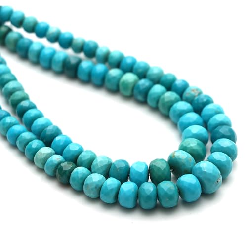 Perlin Agate & Jasper Gemstone Strand Beads 4 mm Rondelle 110 Pieces Jewellery Beads Semi-Precious Stone for Jewellery Necklace Bracelet Earrings (Turquoise) - color: turquoise
