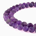 Natural Gemstone Loose Beads Matte Approxi 15.5 inch DIY Bracelet Necklace for Jewelry Making (8mm, Matte Purple Amethyst) - color: Matte Purple Amethyst, size: 8mm