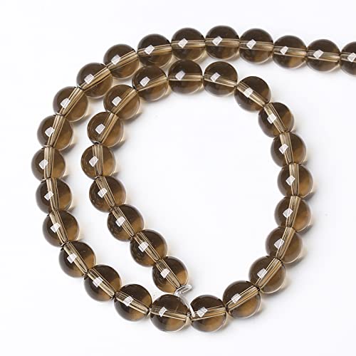 45PCS 8mm Smoky Crystal Quartz Glass Beads Natural Stone Round Loose Beads for Jewelry Making DIY Bracelet Necklace 15 Inch,Energy Stone Healing Power (8mm, Smoky Quartz Glass) - color: Smoky Quartz Glass, size: 8mm