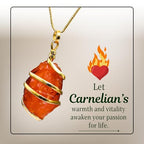 Amazing Gemstone Crystals and Healing Stones Carnelian Necklace - Gold Chain Necklace Pendant - Real Crystal Necklace - color: Gold Spiral Raw, size: 1 PIECE