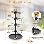 Jewelry Display for Vendors with 80 Hooks, 4 Tier Rotating Display Stand Earring Holder Organizer Adjustable Height, Earring Rack Keychain Necklace Bracelet Display for Retail - style: 4SL-BK