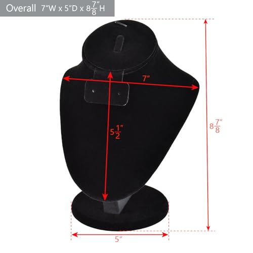 MOOCA 3 Pcs Set Black Velvet Combination Display Jewelry Stand Bust for Necklaces, Earrings, Rings, Jewelry Display For Vendors - color: Black Velvet, 3 pieces