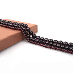 4mm Natural Garnet Gemstone Round Loose Stone Beads for Jewelry Making DIY Crafts Design 1 Strand 15" APPR.98-100pcs - color: Garnet, size: 4mm
