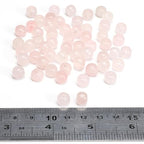 BEADIA Natural Rose Quartz Flat Cut Round Drum Stone 8mmx7mm Loose Semi Gemstone Beads for Jewelry Making 38cm - color: Rose Quartz