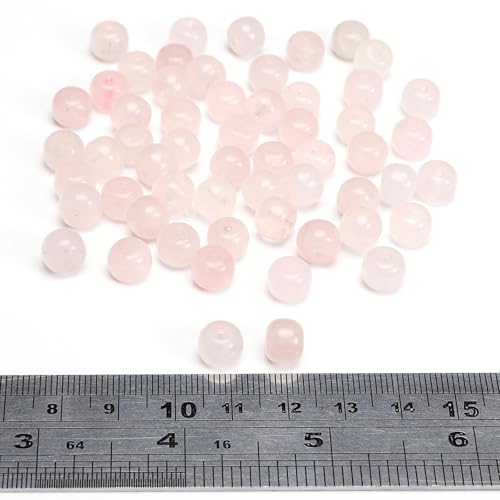 BEADIA Natural Rose Quartz Flat Cut Round Drum Stone 8mmx7mm Loose Semi Gemstone Beads for Jewelry Making 38cm - color: Rose Quartz