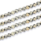 90pcs Adabele Natural Dalmatian Jasper Healing Gemstone 4mm (0.16 inch) Small Round Beads Gem Stone Spacer for Craft Jewelry Making GF17-4 - color: Dalmatian Jasper, size: 4mm (90pcs/1 Strand)