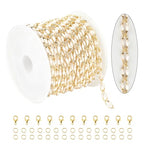 KYUNHOO 13 Feet/4M White Oil Drip Chain for Jewelry Making Twist Lip Chain Roll Gold Plated Brass Jewelry Link for Necklace Bracelet Earring DIY Finding Supplies - color: White Lip