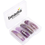 BEADIA Natural Curved Amethyst Stone Beads 36x10mm 4pcs for DIY Bracelet Jewelry Making - color: Amethyst