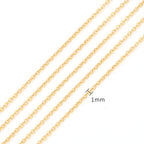 BEADIA 18K Gold Plated O Chains 1.0mm 2 Meters for Jewelry Making Findings - color: O Chain, size: 1.0mm