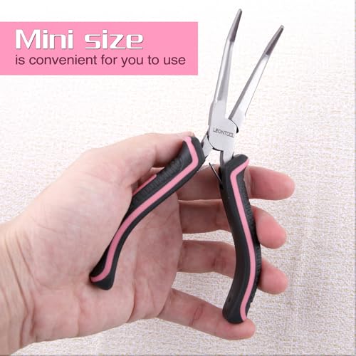2PCS Mini Needle Nose Pliers Set Smooth Jaws Small Long Nose Pliers and Bent Nose Pliers Jewelry Plier for Jewelry Making, Extra Long Needle Nose Plier for Wire Wrapping Object Gripping - style: Straight & Bent Needle Nose Plier Smooth Jaws