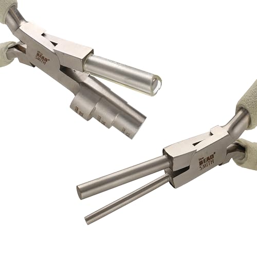 The Beadsmith Wire Elements Series Jewelry Tool Bundle - Includes 3-in-1 Wire Looping Pliers(13-20mm) & Bail Making Pliers (7", 3.55mm &5.5mm Jaw) - Polished Steel & Comfort Grip for Jewelry Making