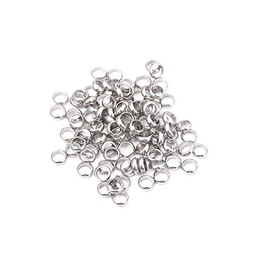 BEADIA Stainless Steel Spacer Beads 2.5x1mm Rondelle Loose Charm Caps Beads for DIY Jewelry Making 100pcs with 1.5mm Hole - color: 2.5x1mm 1.5mm