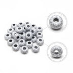 Large Hole Beads for Jewelry Making-100pcs 14mm European Rondelle Spacer Beads,Big Hole Craft for Bracelets(White) - color: White