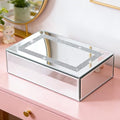 Luxury Mirrored Jewelry Box with Crushed Diamond - Glass Jewelry Box Organizer Storage Ring Holder Case for Women - size: A