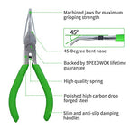 SPEEDWOX Mini Bent Nose Pliers for Jewelry Making 4-1/2 Inches 45 Degree Curved Serrated Jaws Small Thin Needle Nose Micro Chain Nose Pliers Precision Fine Pliers Professional Beading Tool Hobby Craft - style: Bent Nose Pliers