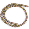 GEM-Inside 2x6mm Natural Green Unakite Jasper Stone Heishi Disc Rondelle Spacer Beads for Jewelry Making Full 15" Strand Energy Stone Healing Power Crystal - color: Green Unakite Jasper