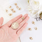 UNICRAFTALE 12 Sets Golden Clasp Snap Stainless Steel Round Clasps with 2 Holes Fastener End Chain Clasp Connector Jewelry Clasps for Making Necklaces Bracelets 15mm Long - color: Golden